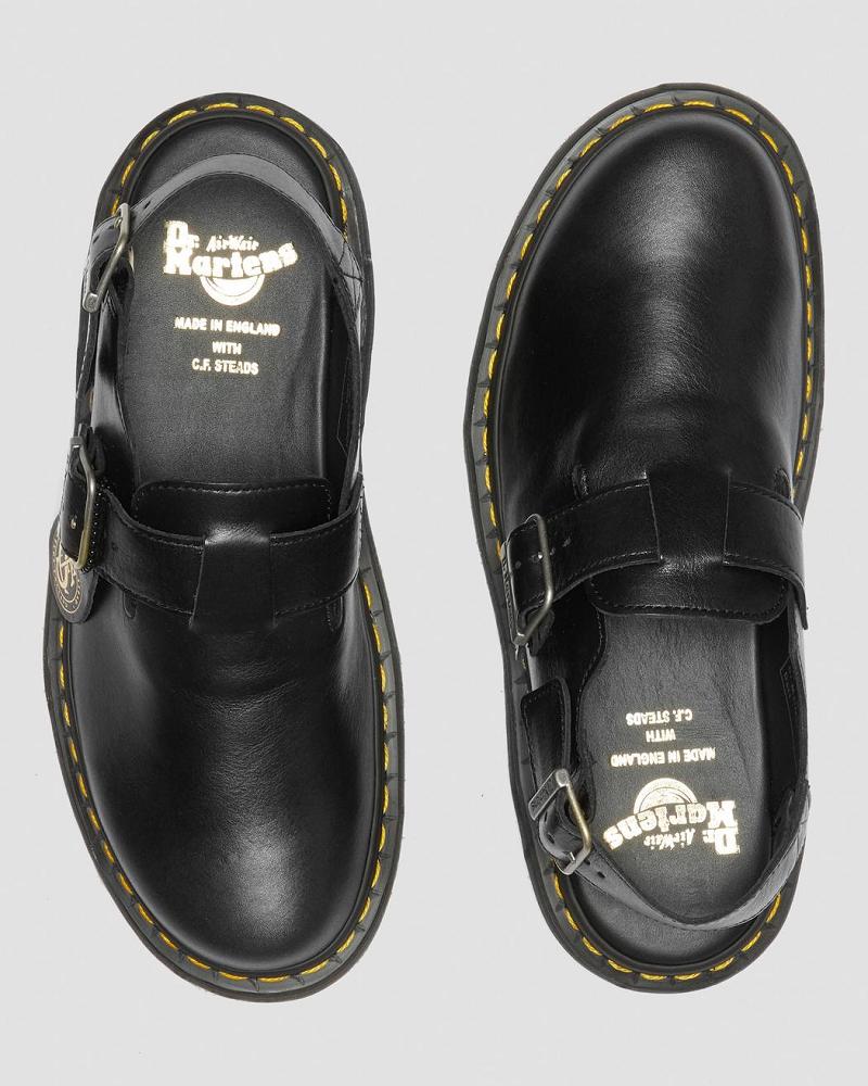 Sandalias Con Tiras Dr Martens Jorge Made in England Cuero Slingbacks Hombre Negros | MX 168QMA